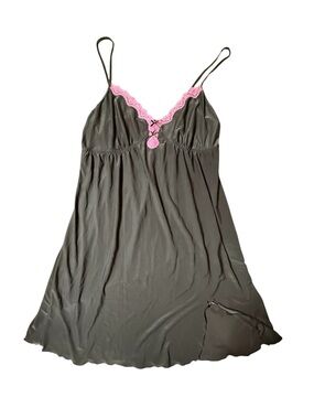 Studio Donatella L Nightgown Whimsigoth Y2K Coquette Lace Trim Slip Dress